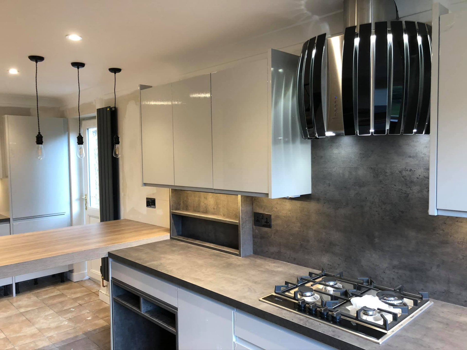 Completed contemporary fitted kitchen