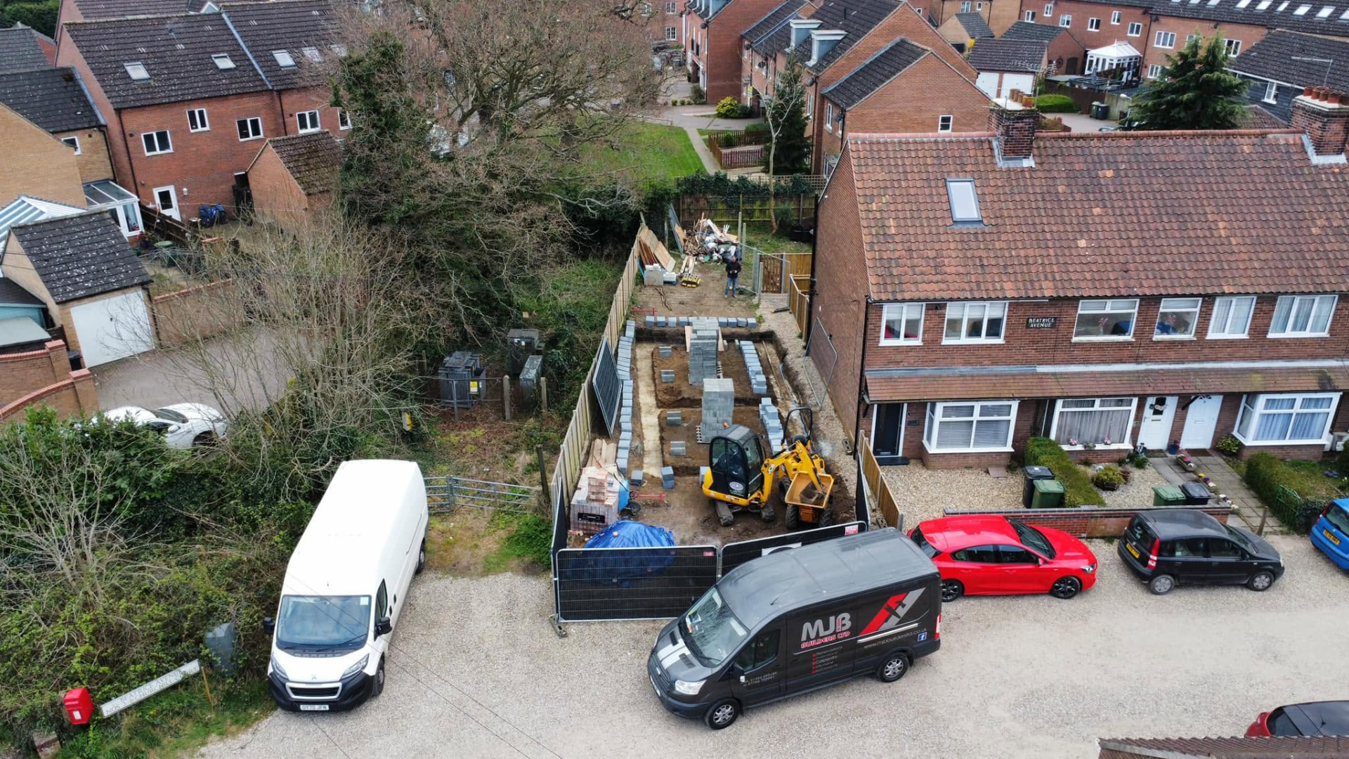 MJB Builders at work on a residential construction site